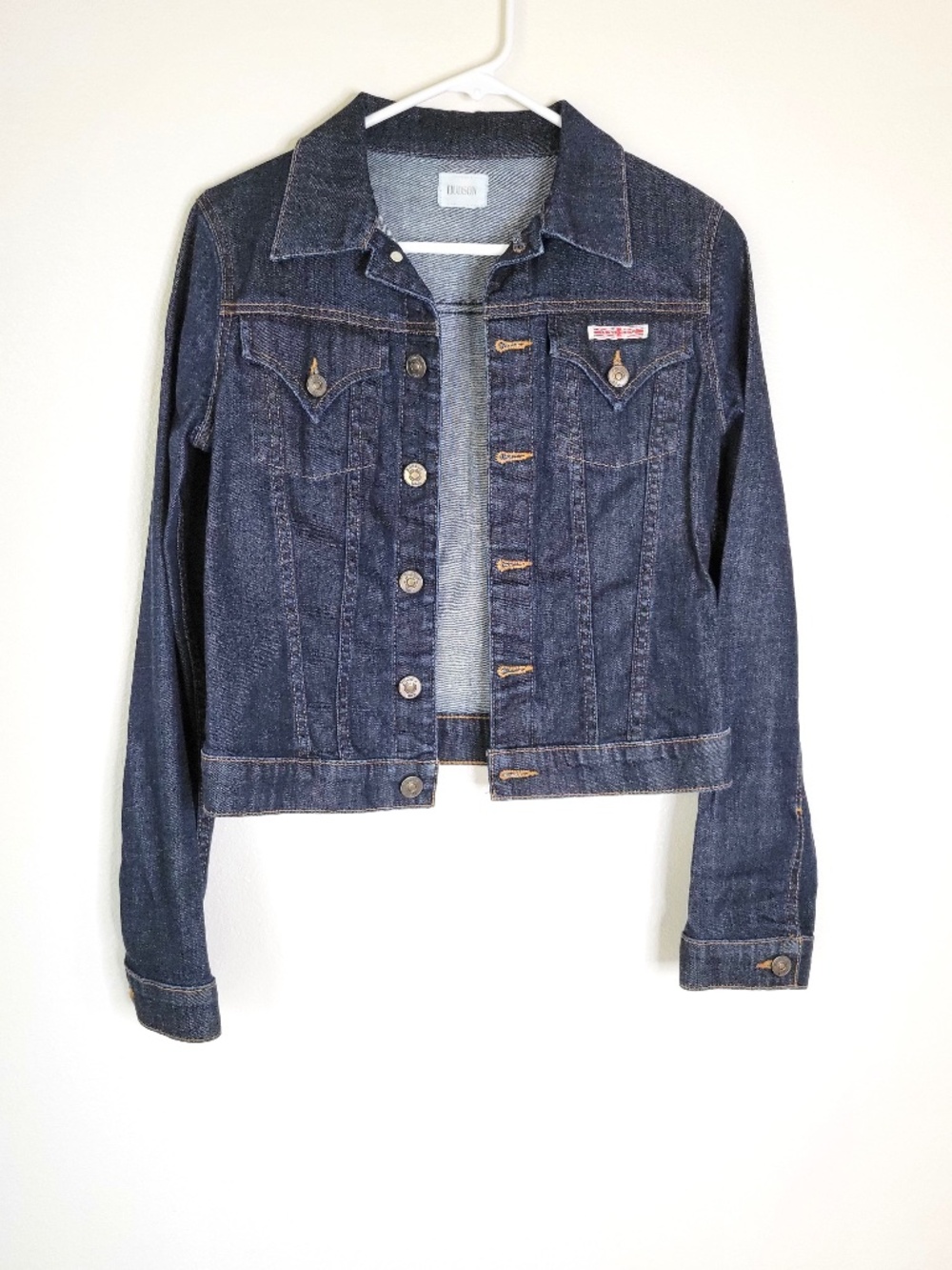 Hudson Signature Denim Trucker Jacket Classic Cut Dark Wash Blue - S